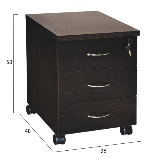 ΣΥΡΤΑΡΙΕΡΑ ΓΡΑΦΕΙΟΥ ΕΠΑΓΓΕΛΜΑΤΙΚΗ SIENNA HM2011.02 WENGE ΜΕ 3ΣΥΡΤΑΡΙΑ 38X48X53cm