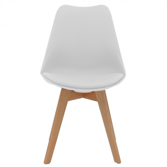 ΚΑΡΕΚΛΑ VEGAS HM0033.01 ΜΕ ΞΥΛΙΝΑ ΠΟΔΙΑ ΚΑΙ ΜΕ ΚΑΘΙΣΜΑ ΛΕΥΚΟ 47x56,6x82Υεκ.