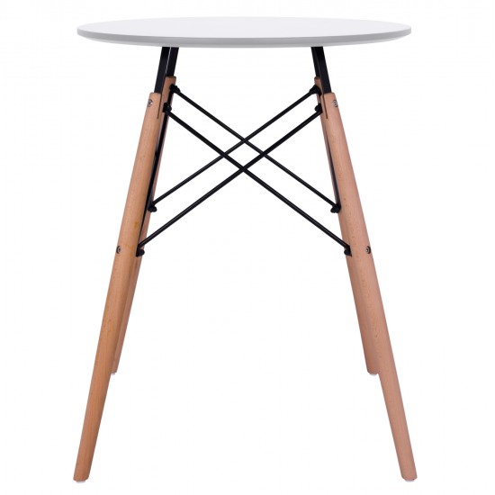 ΤΡΑΠΕΖΙ MINIMAL ΣΤΡΟΓΓΥΛΟ HM0060.01 ΛΕΥΚΟ ΧΡΩΜΑ MDF-ΠΟΔΙΑ ΟΞΙΑΣ ΦΥΣΙΚΟ Φ60Χ72Υεκ.