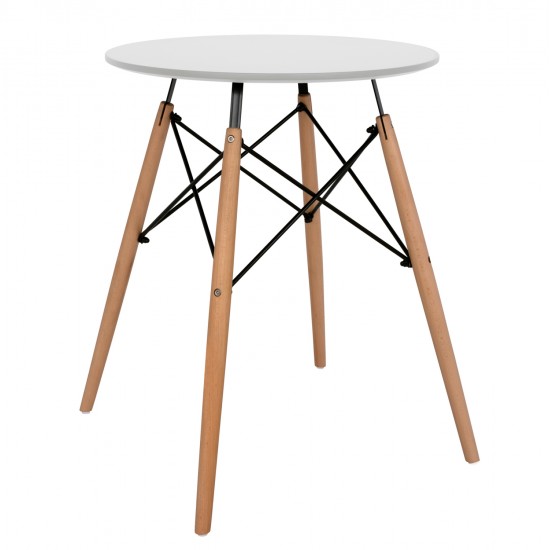 ΤΡΑΠΕΖΙ MINIMAL ΣΤΡΟΓΓΥΛΟ HM0060.01 ΛΕΥΚΟ ΧΡΩΜΑ MDF-ΠΟΔΙΑ ΟΞΙΑΣ ΦΥΣΙΚΟ Φ60Χ72Υεκ.