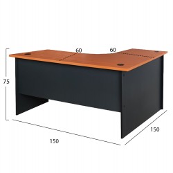 ΓΡΑΦΕΙΟ ΓΩΝΙΑ ΕΠΑΓΓΕΛΜΑΤΙΚΟ SIENNA 150Χ150Χ75εκ HM2019.03 ΚΕΡΑΣΙ