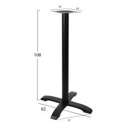 ΒΑΣΗ ΜΑΝΤΕΜΙ ΜΠΑΡ ΜΑΥΡΗ 62Χ62X108εκ. HM417