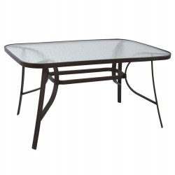 ΤΡΑΠΕΖΙ BRUNO 140Χ80Χ72Υεκ. ΚΑΦΕ ΜΕΤΑΛΛΙΚΟ ΜΕ ΓΥΑΛΙΝΗ ΕΠΙΦΑΝΕΙΑ HM5106.02