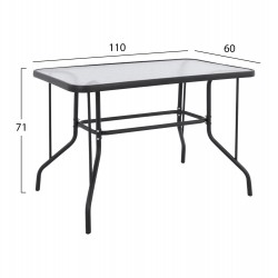 ΣΕΤ ΤΡΑΠΕΖΑΡΙΑΣ 5ΤΜΧ HM5193.01 ΜΕΤΑΛΛΙΚΗ ΜΕ 4 ΚΑΡΕΚΛΕΣ & ΤΡΑΠΕΖΙ 110x60 ΓΚΡΙ