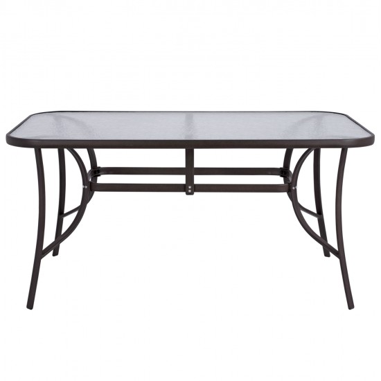 ΤΡΑΠΕΖΙ BRUNO 150X90Χ72Υεκ. ΚΑΦΕ ΜΕΤΑΛΛΙΚΟ ΜΕ ΓΥΑΛΙΝΗ ΕΠΙΦΑΝΕΙΑ HM5145.02