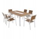 ΣΕΤ ΤΡΑΠΕΖΑΡΙΑΣ TABER HM10738.01 ΤΡΑΠΕΖΙ & 6 ΠΟΛΥΘΡΟΝΕΣ-ΑΛΟΥΜΙΝΙΟ & POLYWOOD-ΛΕΥΚΟ