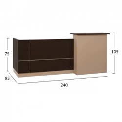 ΓΡΑΦΕΙΟ ΥΠΟΔΟΧΗΣ DALTON 240X82 WENGE ΜΠΕΖ HM2068.01 240x82x105cm