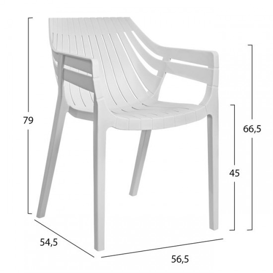 ΠΟΛΥΘΡΟΝΑ ΠΟΛΥΠΡΟΠΥΛΕΝΙΟΥ CHELLA HM8116.02 ΛΕΥΚΗ 56,5x54,5x79 cm