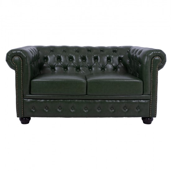 ΚΑΝΑΠΕΣ 2ΘΕΣΙΟΣ T.CHESTERFIELD HM3010.08 ΤΕΧΝΟΔΕΡΜΑ ΚΥΠΑΡΙΣΣΙ 150x90x72 εκ.