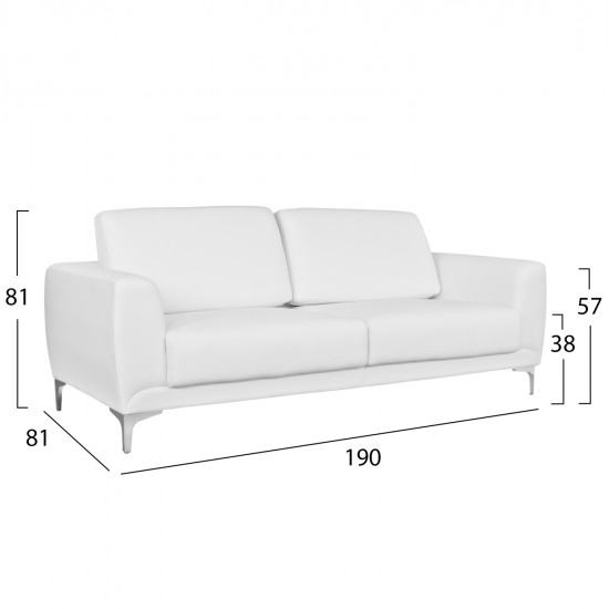 ΚΑΝΑΠΕΣ 3ΘΕΣΙΟΣ KENZIE HM3121.32 ΜΕ ΛΕΥΚΟ PU 190x81x81 εκ. ΚΑΝΑΠΕΣ 3ΘΕΣΙΟΣ KENZIE HM3121.32 ΜΕ ΛΕΥΚΟ PU 190x81x81 εκ.
