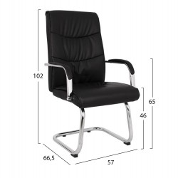ΠΟΛΥΘΡΟΝΑ JACOB HM1045.11 ΜΑΥΡΟ PU ΜΕ ΒΑΣΗ ΧΡΩΜΙΟΥ 57x66,5x102 cm