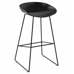 ΣΚΑΜΠΟ ΜΕΤΑΛΛΙΚΟ NAILA HM8450.02 ΜΕ ΚΑΘΙΣΜΑ PP ΜΑΥΡΟ 47x47x83 εκ.