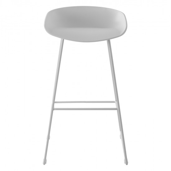 ΣΚΑΜΠΟ ΜΕΤΑΛΛΙΚΟ NAILA HM8450.01 ΜΕ ΚΑΘΙΣΜΑ PP ΛΕΥΚΟ 47x47x83 εκ.