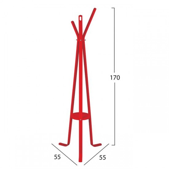 ΚΑΛΟΓΕΡΟΣ ΞΥΛΙΝΟΣ ΜΕ 3 ΠΟΔΙΑ HM8414.07 STAN ΚΟΚΚΙΝΟΣ 55x55x170 εκ.