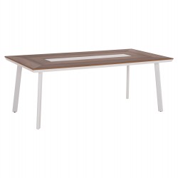 ΤΡΑΠΕΖΙ ΑΛΟΥΜΙΝΙΟΥ TABER HM5131.11 ΛΕΥΚΟ ΜΕ POLYWOOD TOP 200x100x75Υεκ