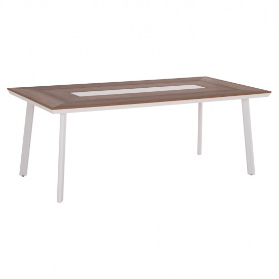 ΤΡΑΠΕΖΙ ΑΛΟΥΜΙΝΙΟΥ TABER HM5131.11 ΛΕΥΚΟ ΜΕ POLYWOOD TOP 200x100x75Υεκ