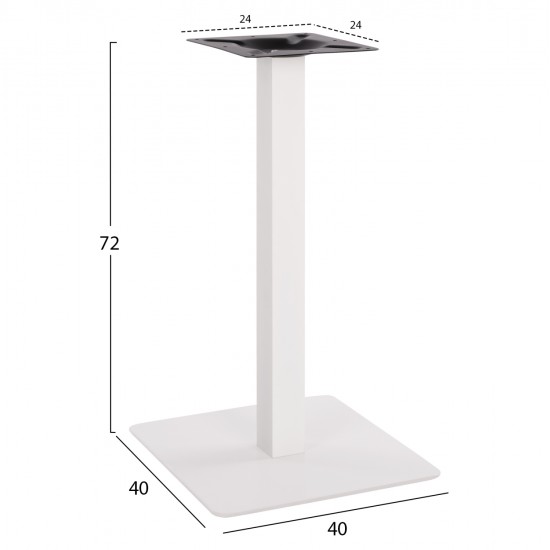 ΒΑΣΗ ΜΕΤΑΛΛΙΚΗ ΛΕΥΚΗ ΜΑΤ 40X40X72Υεκ. HM414.12