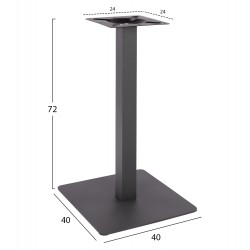 ΒΑΣΗ ΜΕΤΑΛΛΙΚΗ ΓΚΡΙ 40X40X72Υεκ. HM414.20
