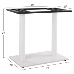 ΒΑΣΗ ΜΕΤΑΛΛΙΚΗ ΔΙΠΛΗ ΛΕΥΚΗ ΜΑΤ 80Χ40Χ72Υεκ. ΜΕ ΡΕΓΟΥΛΑΤΟΡΟΥΣ HM435.12