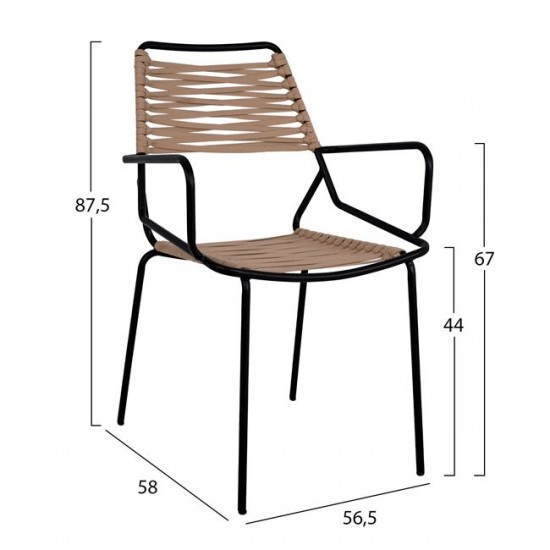 ΣΕΤ 3ΤΜΧ ALLEGRA WICKER ΜΕ ΤΡΑΠΕΖΙ 80X80X78Υ ΜΠΕΖ & ΜΑΥΡΟ ΧΡΩΜΑ HM10486