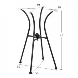 ΒΑΣΗ ΜΕΤΑΛΛΙΚΗ HM466 4NYXH ΣΕ ΜΑΥΡΟ ΧΡΩΜΑ 50x50 cm.