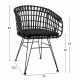 ΠΟΛΥΘΡΟΝΑ ΤΥΠΟΥ ΦΩΛΙΑ ΜΕΤΑΛΛΙΚΗ ALLEGRA HM5456.02 ΜΕ WICKER ΜΑΥΡΟ 59Χ56,5Χ83Υ εκ.