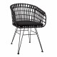 ΠΟΛΥΘΡΟΝΑ ΤΥΠΟΥ ΦΩΛΙΑ ΜΕΤΑΛΛΙΚΗ ALLEGRA HM5456.02 ΜΕ WICKER ΜΑΥΡΟ 59Χ56,5Χ83Υ εκ.