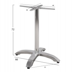 ΒΑΣΗ ΑΛΟΥΜΙΝΙΟΥ HM460.03 ΧΡΩΜΙΟΥ 66Χ66Χ72Υεκ. ΜΕ ΣΤΑΥΡΟ 48Χ48εκ.