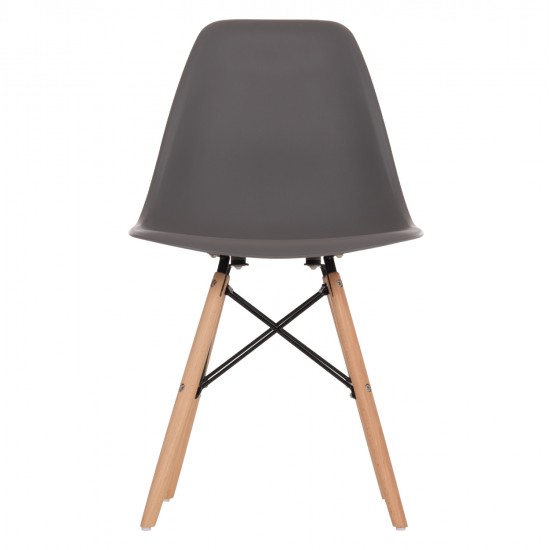 ΚΑΡΕΚΛΑ ΜΕ ΞΥΛΙΝΑ ΠΟΔΙΑ ΚΑΙ ΚΑΘΙΣΜΑ TWIST PP ΓΚΡΙ HM8460.10 46x50x82 εκ.