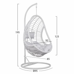 ΚΡΕΜΑΣΤΗ ΠΟΛΥΘΡΟΝΑ ΦΩΛΙΑ CALLIE HM5541.03 ΜΕ ΛΕΥΚΟ WICKER & ΜΑΞΙΛΑΡΙΑ Φ95Χ195Υ εκ.