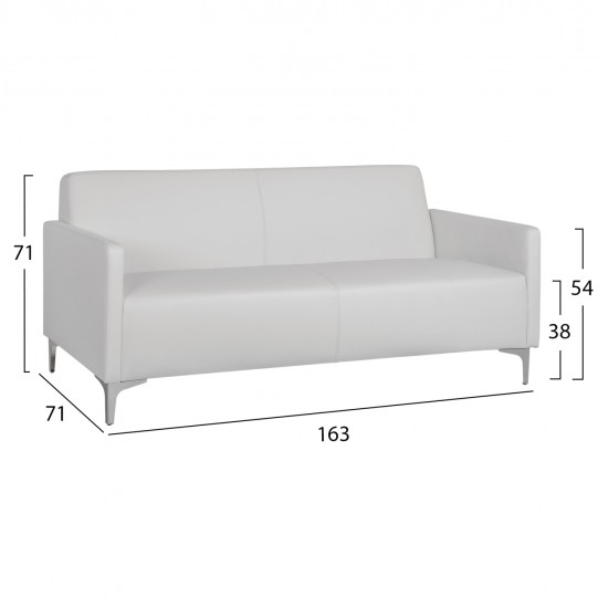 ΚΑΝΑΠΕΣ 3ΘΕΣΙΟΣ NELLIE HM3159.32 ΜΕ ΛΕΥΚΟ PU 163x71x71Υ εκ. ΚΑΝΑΠΕΣ 3ΘΕΣΙΟΣ NELLIE HM3159.32 ΜΕ ΛΕΥΚΟ PU 163x71x71Υ εκ.