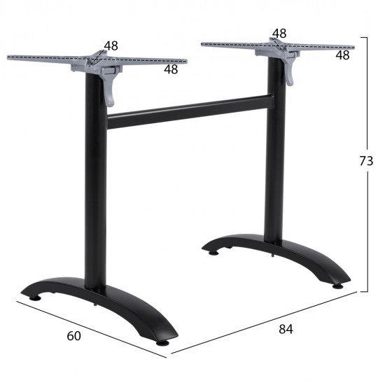 ΒΑΣΗ ΑΛΟΥΜΙΝΙΟΥ ΔΙΣΤΗΛΗ ΜΕ ΑΝΑΔΙΠΛΟΥΜΕΝΟΥΣ ΣΤΑΥΡΟΥΣ HM468.01 ΜΑΥΡΟ ΜΑΤ 78X59,5X73Υ εκ.