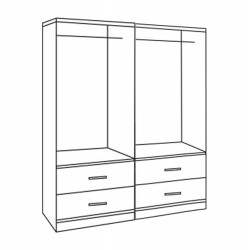 ΣΕΤ 2 ΤΜΧ ΝΤΟΥΛΑΠΑ 4ΦΥΛΛΗ ΜΕ 4 ΣΥΡΤΑΡΙΑ ZEBRANO 160X42X181 HM11349.01