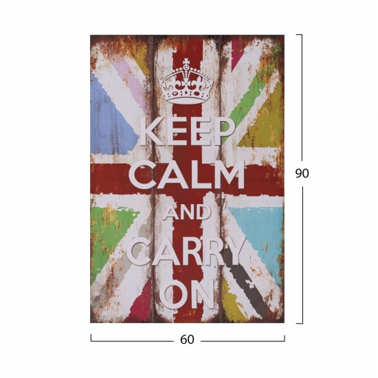 ΠΙΝΑΚΑΣ ΚΑΜΒΑΣ KEEP CALM HM7154.03 60X90X2.5 εκ.