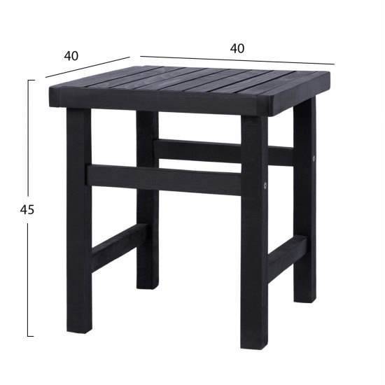 ΣΚΑΜΠΩ-ΤΡΑΠΕΖΑΚΙ ΜΑΥΡΟ KOLI 40Χ40X45Υ εκ. HM289.04