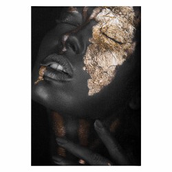 ΠΙΝΑΚΑΣ ΚΑΜΒΑΣ DARK SKINNED GIRL WITH GOLD MAKEUP HM7196.01 50X3X70 εκ.