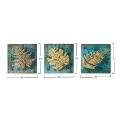 ΠΙΝΑΚΑΣ ΚΑΜΒΑΣ ΤΡΙΠΤΥΧΟ GOLDEN TROPICAL LEAVES HM7200.02  90Χ3Χ30 εκ.