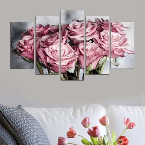 ΠΙΝΑΚΑΣ ΠΕΝΤΑΠΤΥΧΟ MDF ENGLISH ROSES HM7206.02 100x60x0,3 εκ.