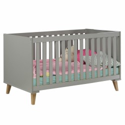 ΒΡΕΦΙΚΟ ΚΡΕΒΑΤΙ BAMBINI HM8841 ΑΝΟΙΧΤΟ ΓΚΡΙ ΦΥΣΙΚΟ 144,8 x76,9x83,4Υ εκ.