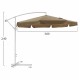 ΟΜΠΡΕΛΑ ΚΡΕΜΑΣΤΗ Φ300x240cm. NOBLE HM6008.02 ΣΤΡΟΓΓΥΛΗ ΣΕ ΒΑΣΗ ΜΕ 4 ΠΟΔΙΑ ΜΟΚΑ ΛΕΥΚΟ