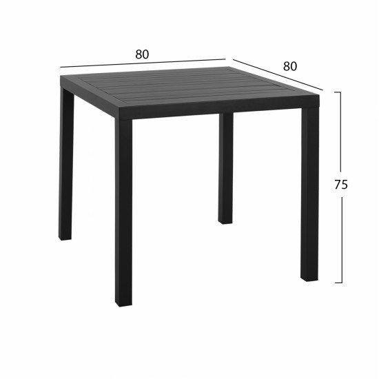 ΣΕΤ ΤΡΑΠΕΖΑΡΙΑ 3ΤΜΧ ΤΡΑΠΕΖΙ ΑΛΟΥΜΙΝΙΟΥ 80X80 & ΠΟΛΥΘΡΟΝΕΣ ΑΝΘΡΑΚΙ HM11437