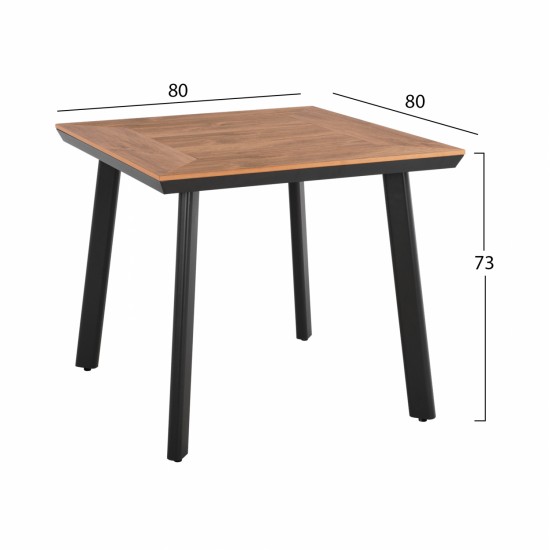 ΣΕΤ ΤΡΑΠΕΖΑΡΙΑΣ 3ΤΜΧ ΤΡΑΠΕΖΙ ΑΝΘΡΑΚΙ 80x80 ΚΑΙ ΠΟΛΥΘΡΟΝΑ ΜΕ ΣΧΟΙΝΙ HM11537.02