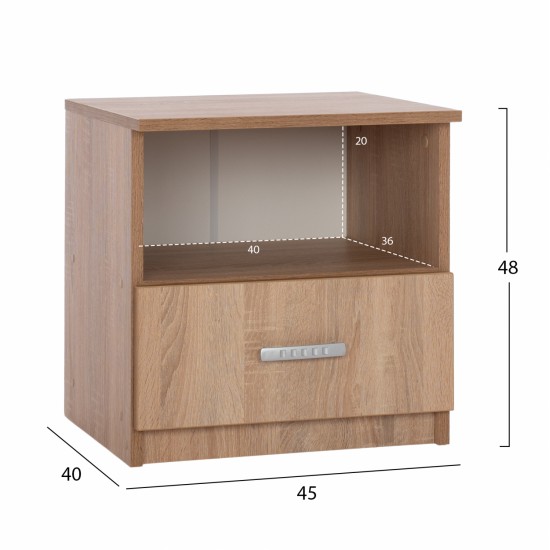 ΚΟΜΟΔΙΝΟ ΜΕ ΣΥΡΤΑΡΙ ADLER SONAMA OAK HM2431.01 45x40x48 εκ.