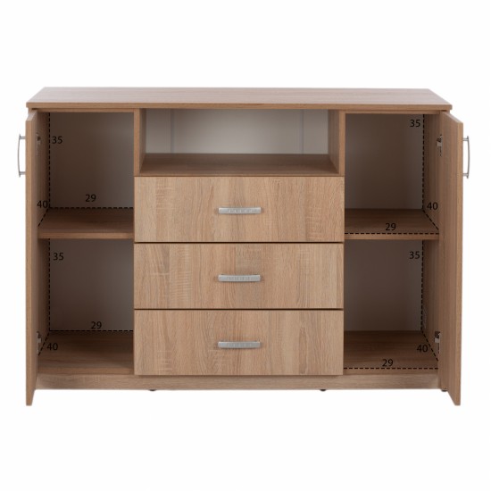 ΜΠΟΥΦΕΣ ΜΕ 2 ΝΤΟΥΛΑΠΙΑ Κ 3 ΣΥΡΤΑΡΙΑ ADLER SONAMA OAK HM2430 120X45X85Yεκ.