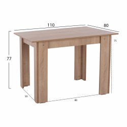 ΤΡΑΠΕΖΙ ΚΟΥΖΙΝΑΣ HM2428.01 KELVIN SONOMA OAK 110x80x77Υεκ.