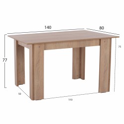 ΤΡΑΠΕΖΙ ΚΟΥΖΙΝΑΣ 140x80x77Υεκ. SONAMA OAK HM2429.01