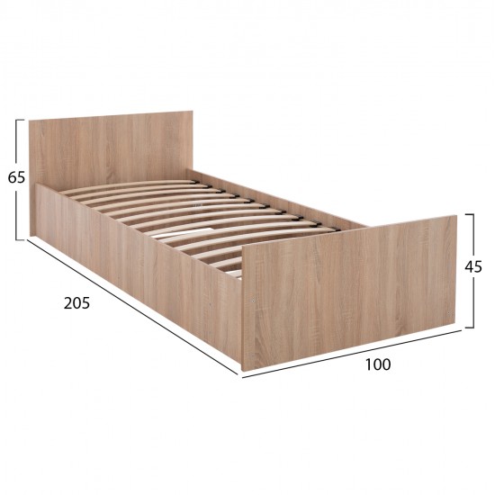 ΚΡΕΒΑΤΙ ADLER ΜΟΝΟ 90X200 SONAMA OAK HM2433.01