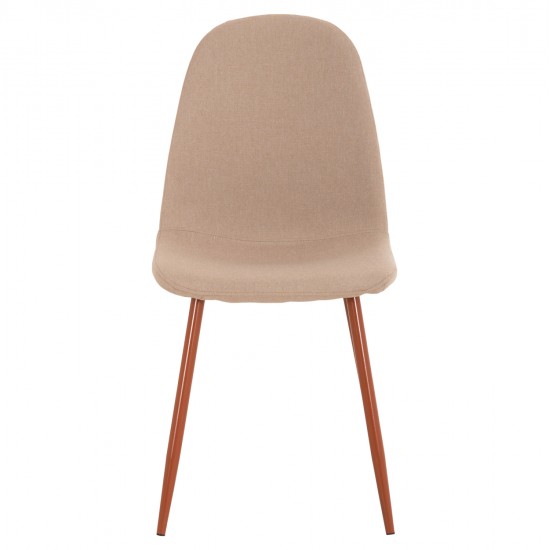 ΚΑΡΕΚΛΑ LEONARDO HM00100.07 ΥΦΑΣΜΑ ΜΠΕΖ ΚΑΙ ΚΑΦΕ ΜΕΤΑΛΛΙΚΑ ΠΟΔΙΑ 44x48x89Υεκ.