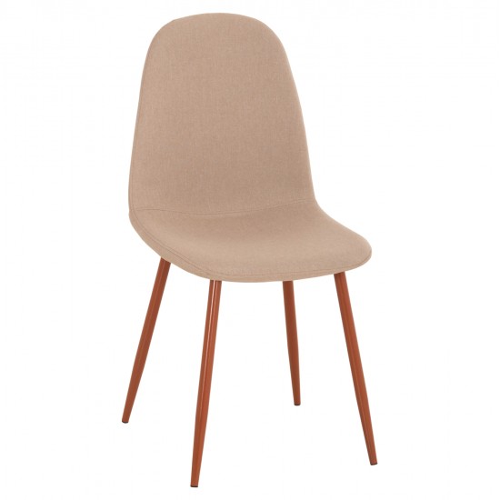 ΚΑΡΕΚΛΑ LEONARDO HM00100.07 ΥΦΑΣΜΑ ΜΠΕΖ ΚΑΙ ΚΑΦΕ ΜΕΤΑΛΛΙΚΑ ΠΟΔΙΑ 44x48x89Υεκ.