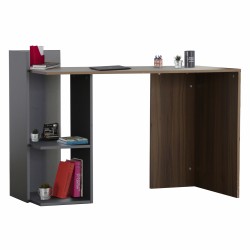 ΓΡΑΦΕΙΟ ΜΕΛΑΜΙΝΗΣ ΜΕ ΡΑΦΙΑ SYNDYA HM8994.01 ΚΑΡΥΔΙ- ΓΚΡΙ 112x55x85Y εκ.